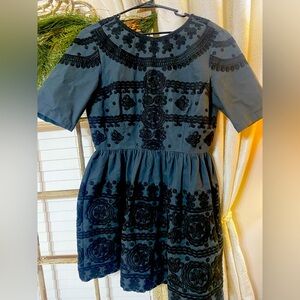 ASOS embroidered , black and gray dress